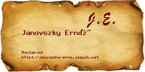 Janovszky Ernő névjegykártya