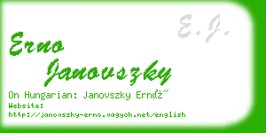 erno janovszky business card